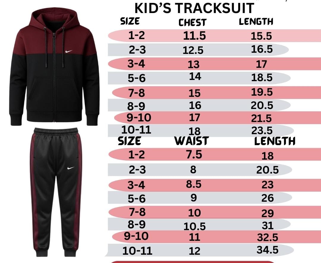 Red & Black Combo design kids Winter Collection premium Tracksuit