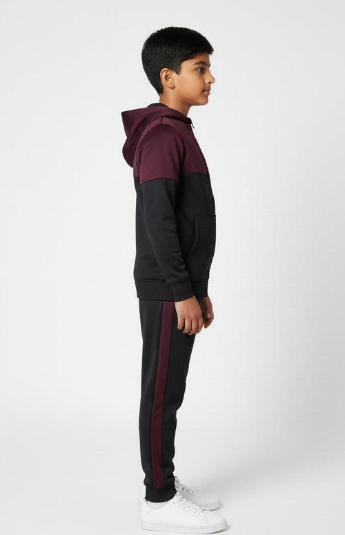 Black & Maroon Combo design kids Winter Collection premium Tracksuit